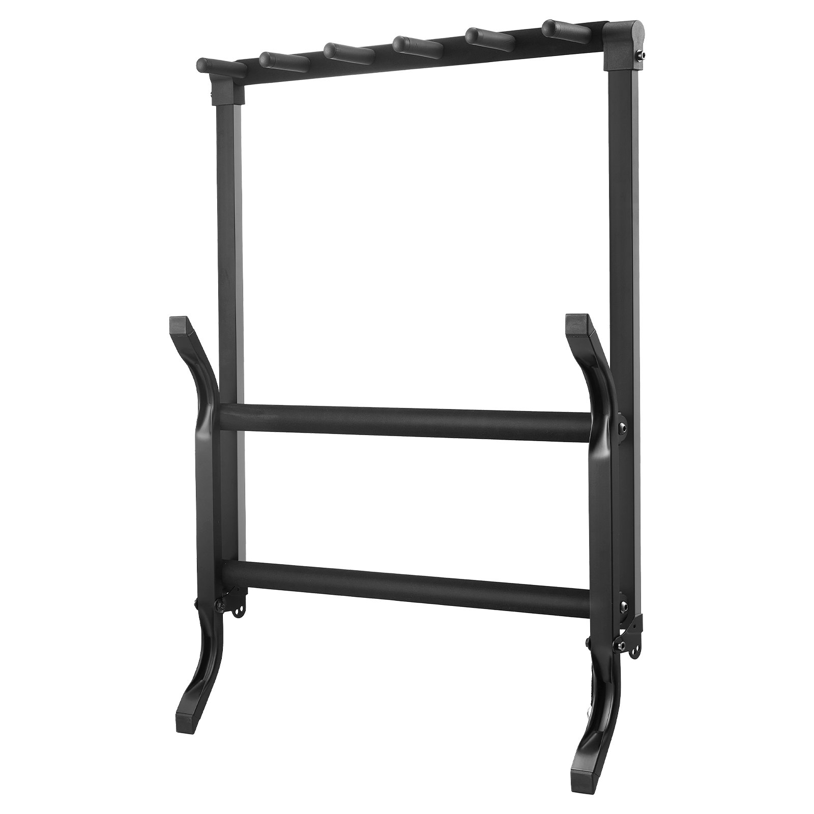 VEVOR Soporte para guitarra de 5 espacios, con capacidad para 5 guitarras, estante plegable para exhibición de múltiples guitarras de pie con base antideslizante, pasador de seguridad, protección de espuma de alta densidad, para guitarra, bajo eléctrico acústico