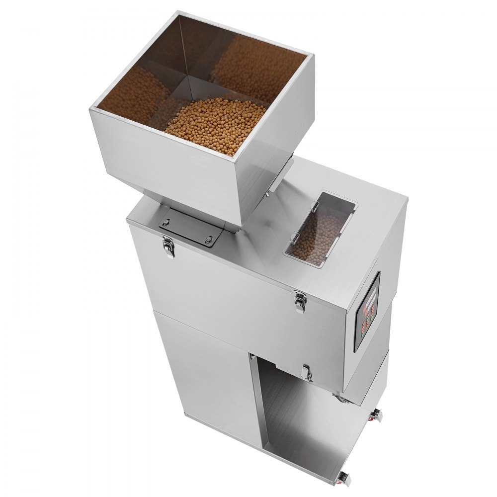 VEVOR Máquina llenadora de partículas, 20-5000 g, Máquina llenadora automática con pedal, Acero inoxidable, Llenadora con pesaje para frijoles, semillas, granos, té, embalaje granular