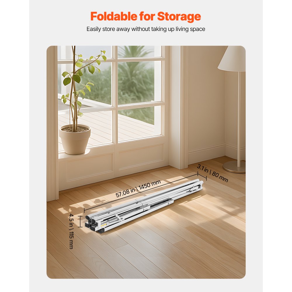 VEVOR Tendedero Plegable Extensible de Acero Inoxidable Tendedero de Ropa Vertical con 30 Orificios Resistentes al Viento y 2 Ganchos para Zapatos Independiente para Uso en Interiores y Exteriores