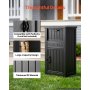 VEVOR Buzón para Paquetes de Exterior Alto de 1121 mm de Plástico Negro, para Hogar, Entrada de Casa, Porche, Oficina, Gran Capacidad, Función Antirrobo, Impermeable, Material PP, Kit de Accesorios