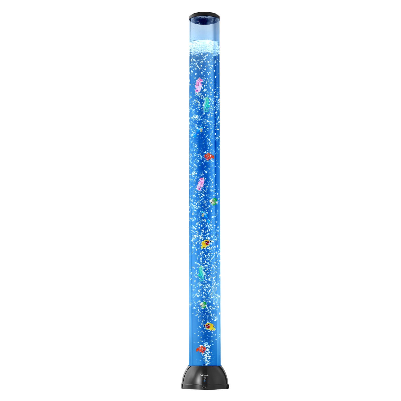 VEVOR Lámpara Sensorial de Burbujas, Tubo de Burbujas de 1,2 m Lámpara Sensorial para Acuario con 10 Peces Flotantes, 16 Efectos de Color y Control Remoto para Sala de Estar, Decoración del Hogar
