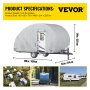 VEVOR Cubierta para Remolque de Caravana 458 x 214 x 229 cm Cubierta Impermeable Cubierta de Remolque 12-15 pies Cubierta Funda Protectora Universal para Caravanas Remolque de Cabezal de Caravana