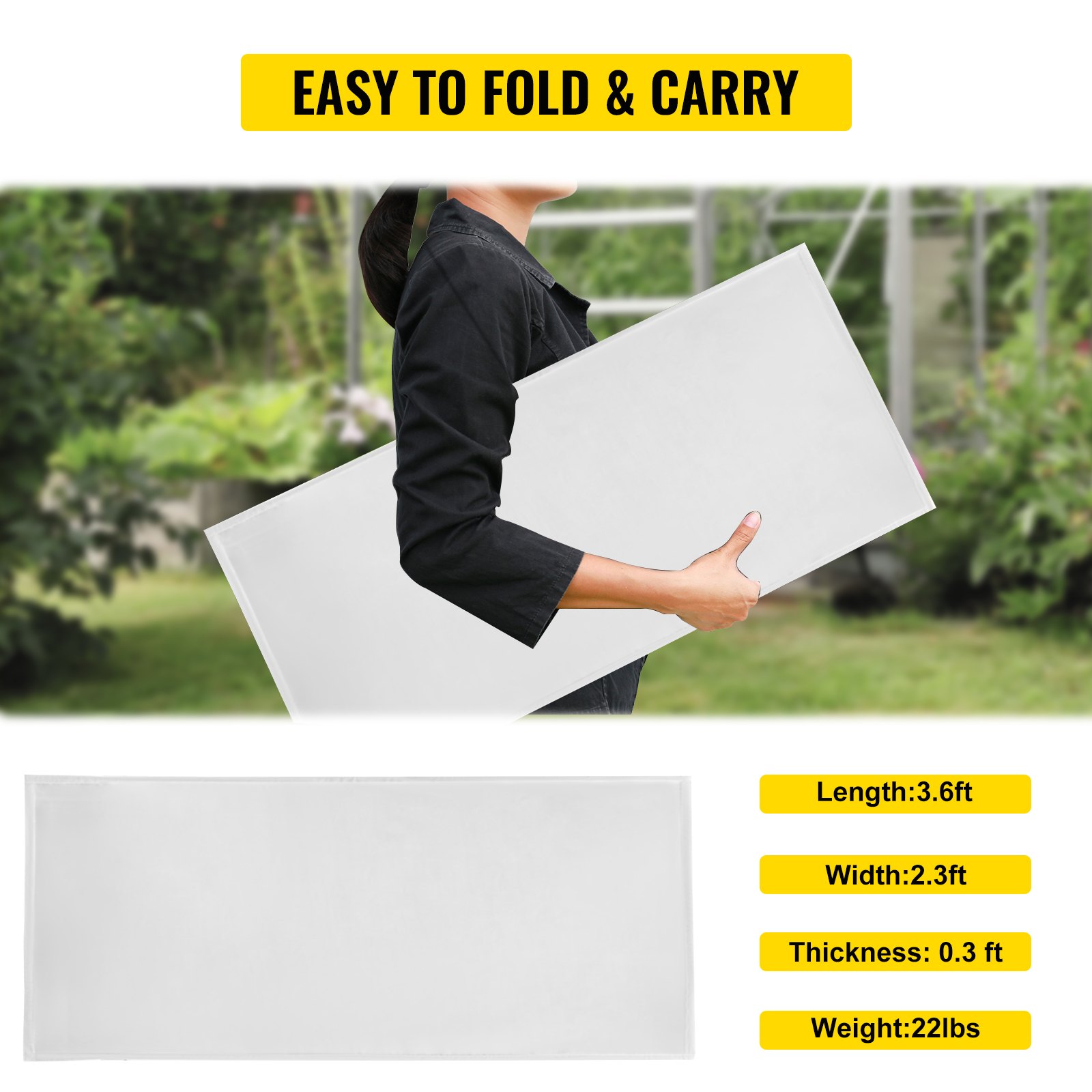 VEVOR Cabina de DJ 282 x 2 x 110 cm Cabina DJ Plegable de Suelo Marco de Hierro Blanco Cabina Portátil DJ Tela de Poliéster Cabina Iluminada DJ 4 Paneles Pantalla para Cabina de DJ con Bolsa de Viaje