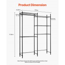 VEVOR Estante de Almacenamiento para Lavador de 2 Filas y 5 Niveles, Negro