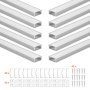 VEVOR 10-Pack 6.6 ft/2M U Shape LED Aluminum Channel, with Milky Cover, End Caps and Mounting Clips, Aluminum Profile for LED Strip Light Installations, Easy Installation, for Under Cabinet Counter