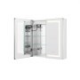 VEVOR Armario de Baño con Espejo y Luz 65 x 65 cm para Empotrar o Montar en Pared Gabinete de Espejo de Iluminación LED Regulable en 3 Colores Función Antivaho Estantes Ajustables Cierre Silencioso