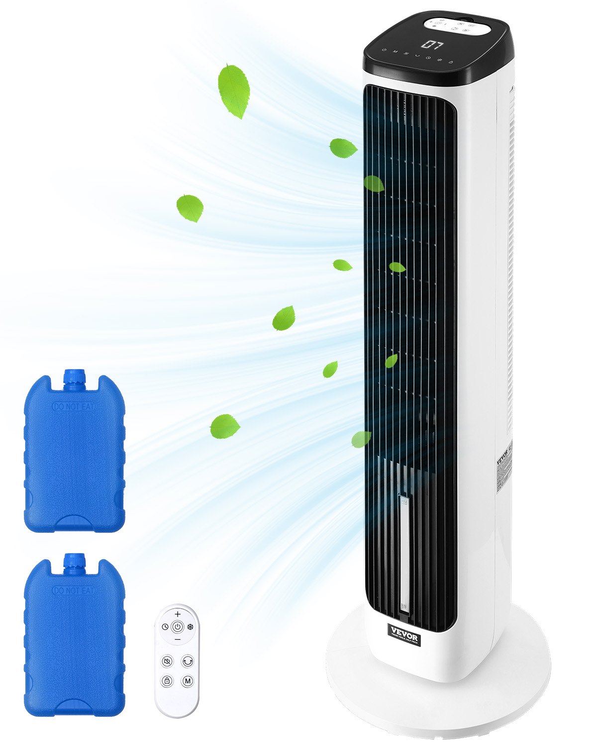 VEVOR Tower Fan, 7.1 m/s Speed, Quiet Pedestal Fan, 70° Oscillating Fan with 9 Speeds, 4 Modes, 24-Hour Timer, Remote Control, for Bedroom, Office, Home