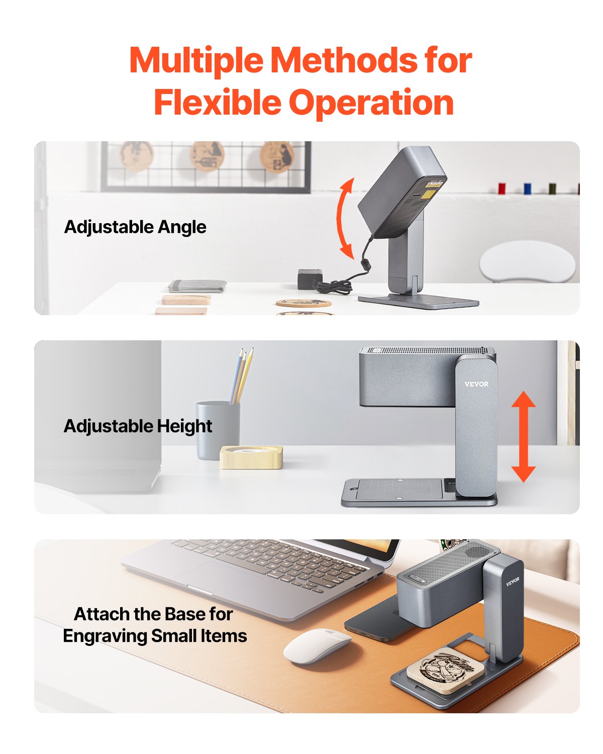 VEVOR 5 W Grabador Láser Manual Portátil, Alta Velocidad de 600 mm/s, Conjunto Básico de Grabador y Cortador Láser para Bricolaje para Metal, Láser Azul Único, Madera, Cuero, Acrílico, Joyería, Vidrio