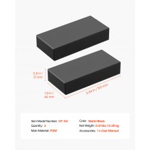 VEVOR Conectores de Barandilla 2 Piezas, Accesorios para Conexión de Pasamanos de Balcón, Conectores de Forma Plana para Barandillas de Cable Rectangulares, para Terrazas, Porches, Negro Mate