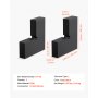 VEVOR Conectores de Esquina de Barandilla 2 Piezas, Accesorios para Conexión de Pasamanos de Balcón, Conectores de Forma L para Barandillas de Cable Rectangulares, para Terrazas, Porches, Negro