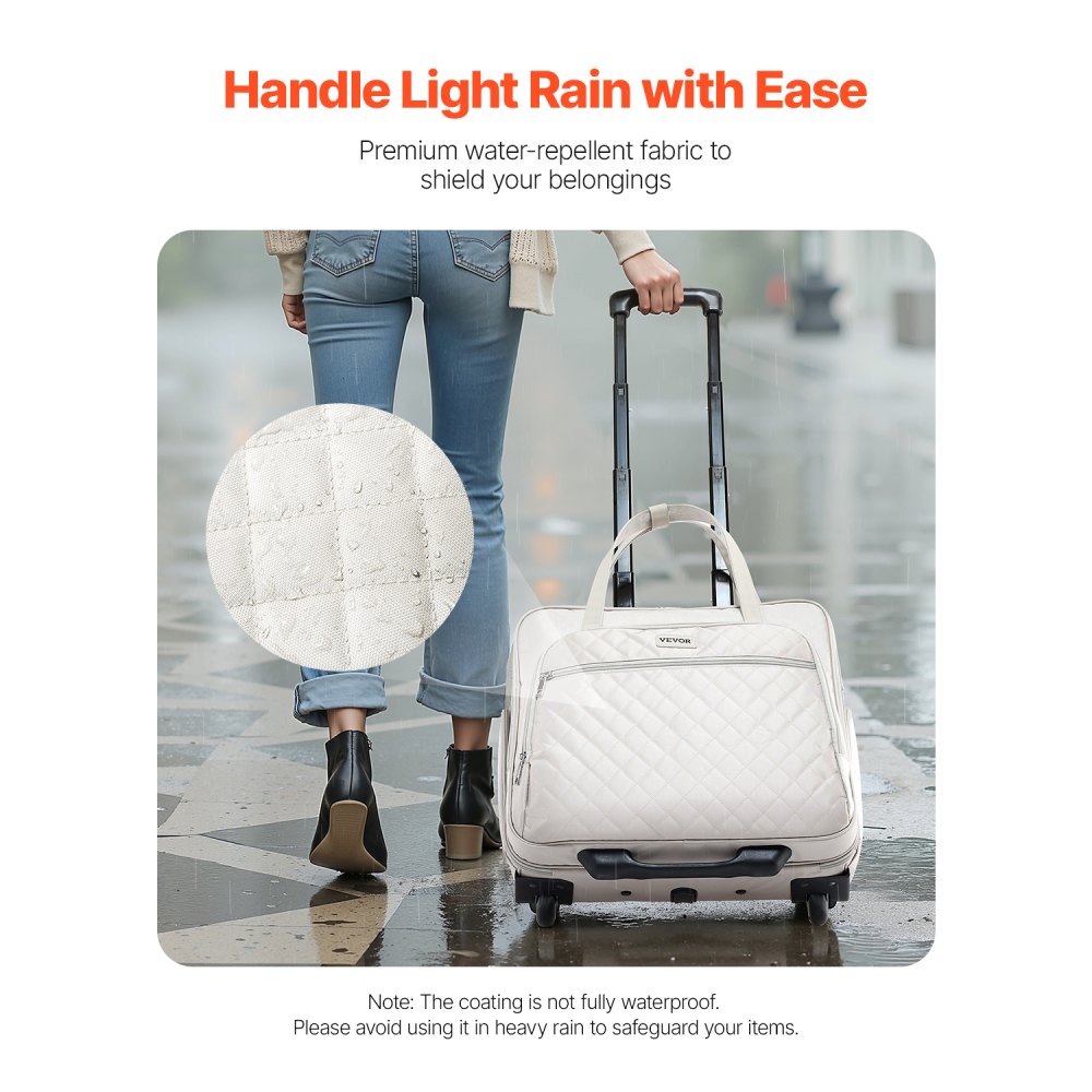 VEVOR Laptop Trolley 43x21x41 cm, suitable for laptops up to 39.6 cm (15.6 inches), briefcase, notebook trolley with telescopic handle, notebook bag, laptop bag for work, travel, office