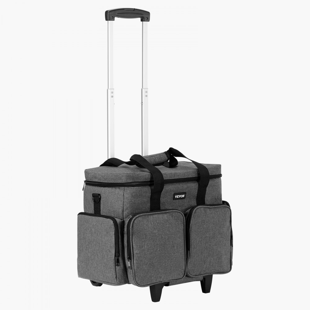 VEVOR Bolso con Ruedas y Asa para Ordenador Portátil de 15,6 Pulgadas (39,6 cm), Gris