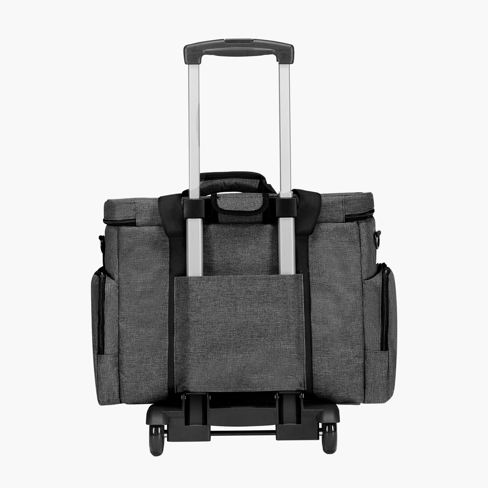 VEVOR Bolso con Ruedas y Asa para Ordenador Portátil de 15,6 Pulgadas (39,6 cm), Gris