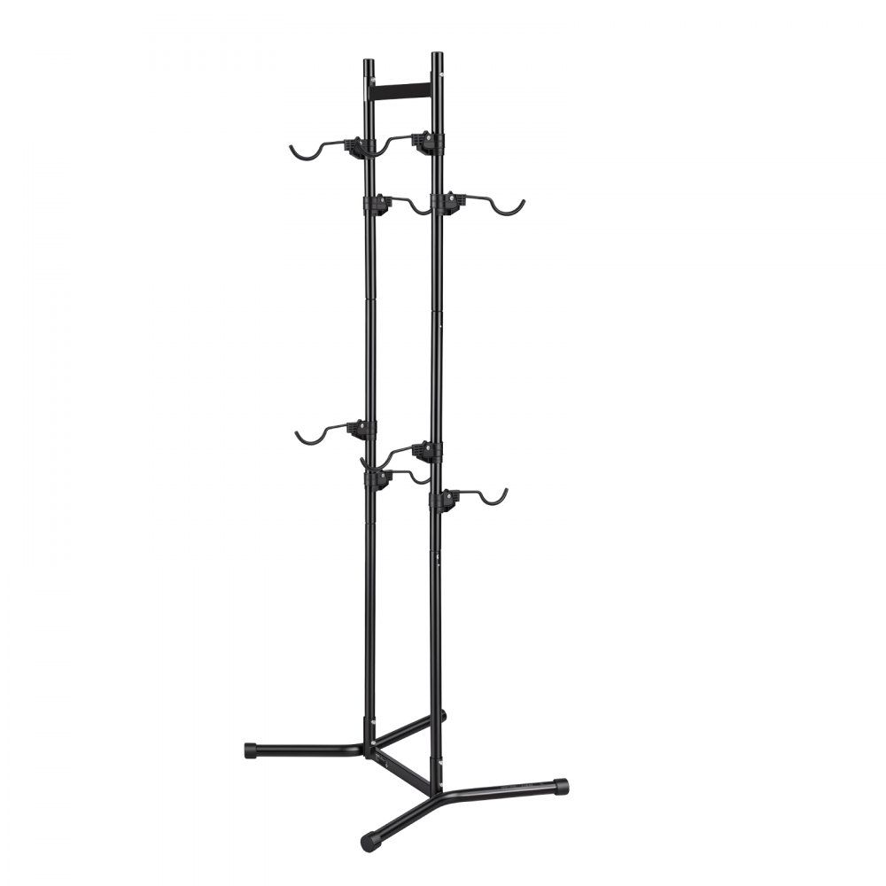 VEVOR Soporte para 4 Bicicletas Independiente Vertical, Portabicicletas de Acero al Carbono para Almacenamiento de Bicicletas con Ganchos Ajustables para Salas de Estar Garajes Balcones Apartamentos