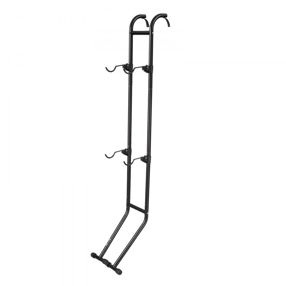 VEVOR Soporte para 2 Bicicletas Independiente Vertical, Portabicicletas de Acero al Carbono para Almacenamiento de Bicicletas con Ganchos Ajustables para Garajes Salas de Estar Apartamentos Balcones