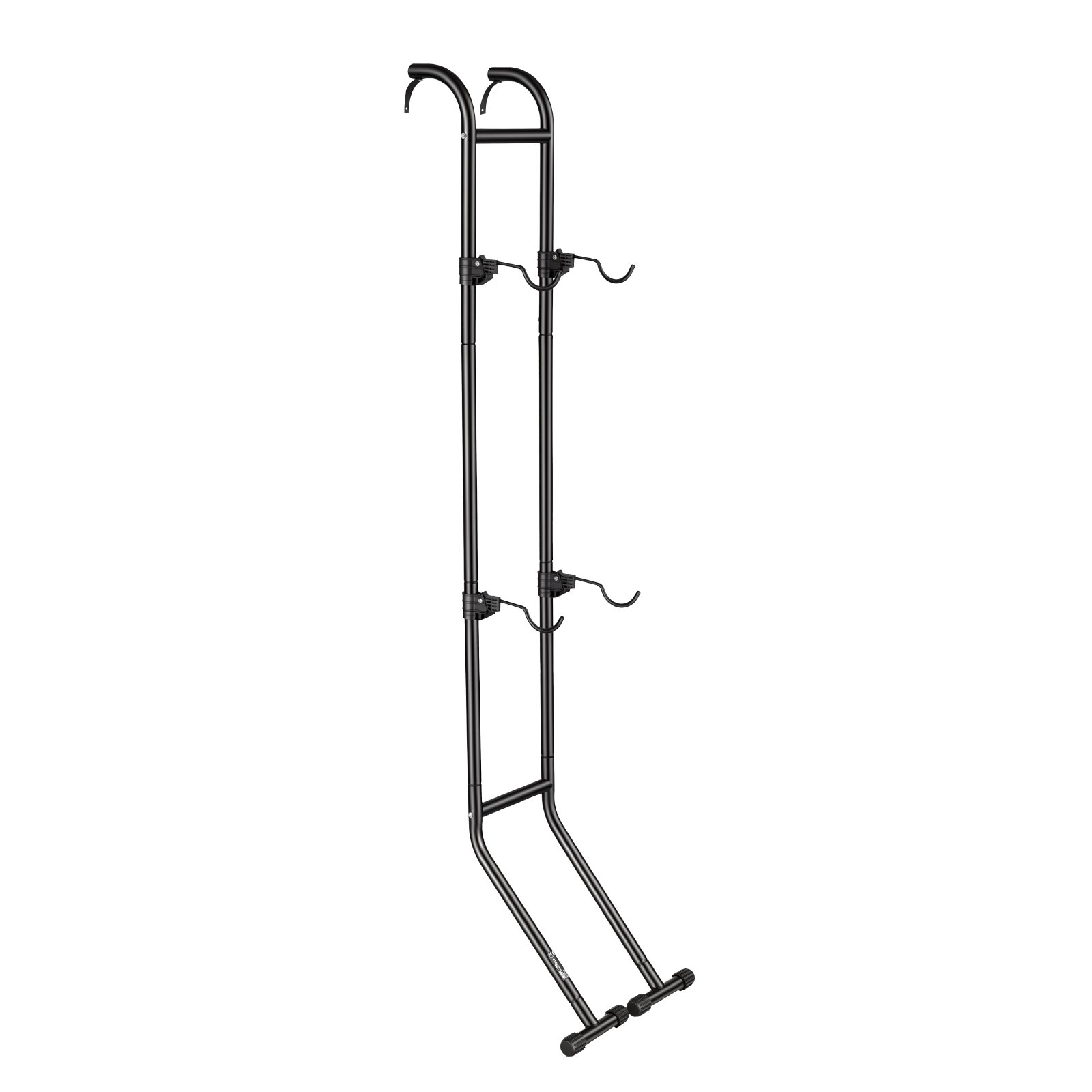 VEVOR Soporte para 2 Bicicletas Independiente Vertical, Portabicicletas de Acero al Carbono para Almacenamiento de Bicicletas con Ganchos Ajustables para Garajes Salas de Estar Apartamentos Balcones