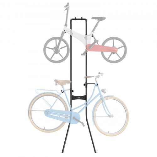 VEVOR Portabicicletas Vertical Independiente, Ajustable, Montado en la Pared, Capacidad de Carga 40,82 kg, Acero Resistente y Fácil de Montar, para Garaje, Sala de Estar, Cobertizo, Negro