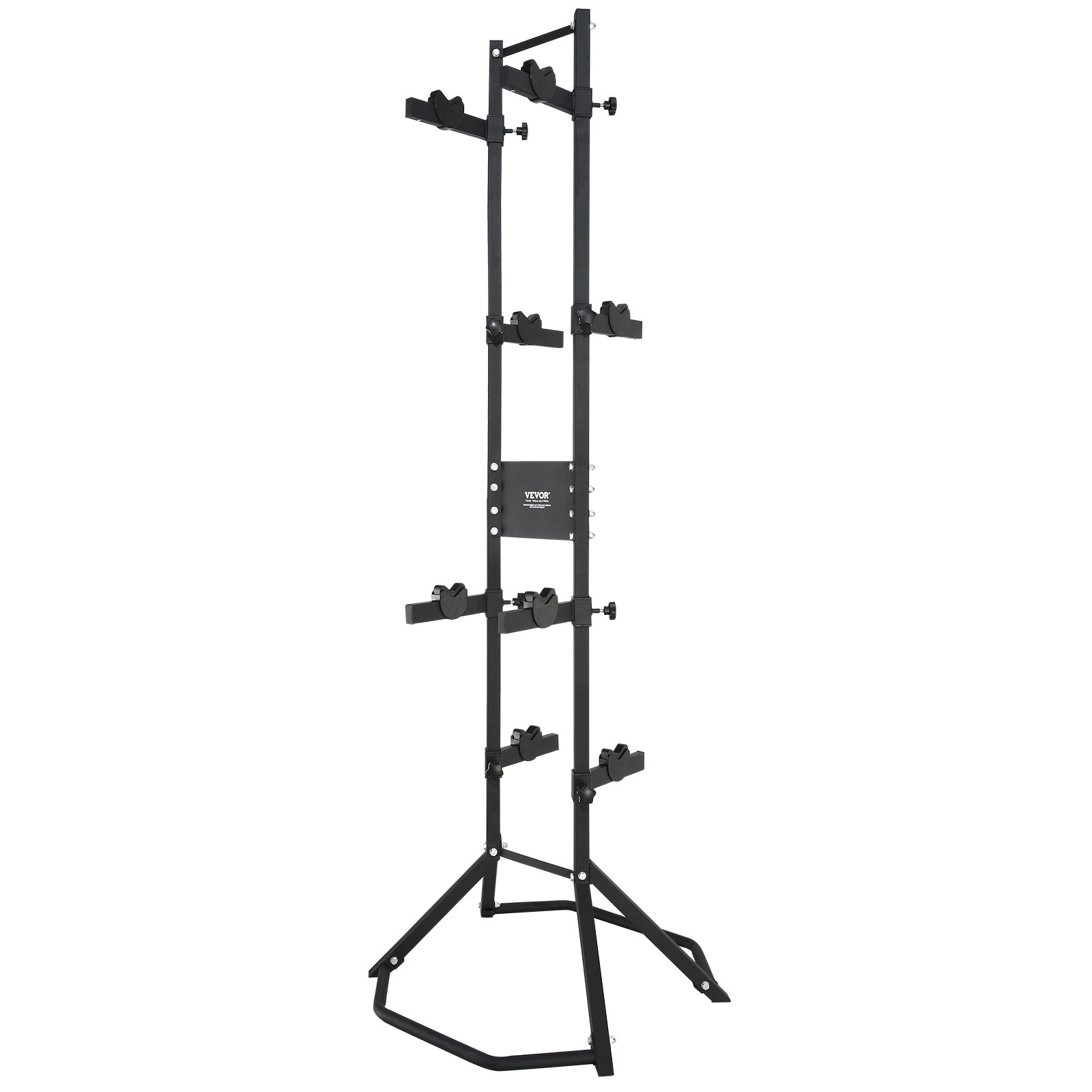 VEVOR Estante de almacenamiento para 4 bicicletas, estante vertical ajustable independiente para montar en la pared carga de 117,93 kg de acero resistente para garaje, sala de estar, cobertizo, negro