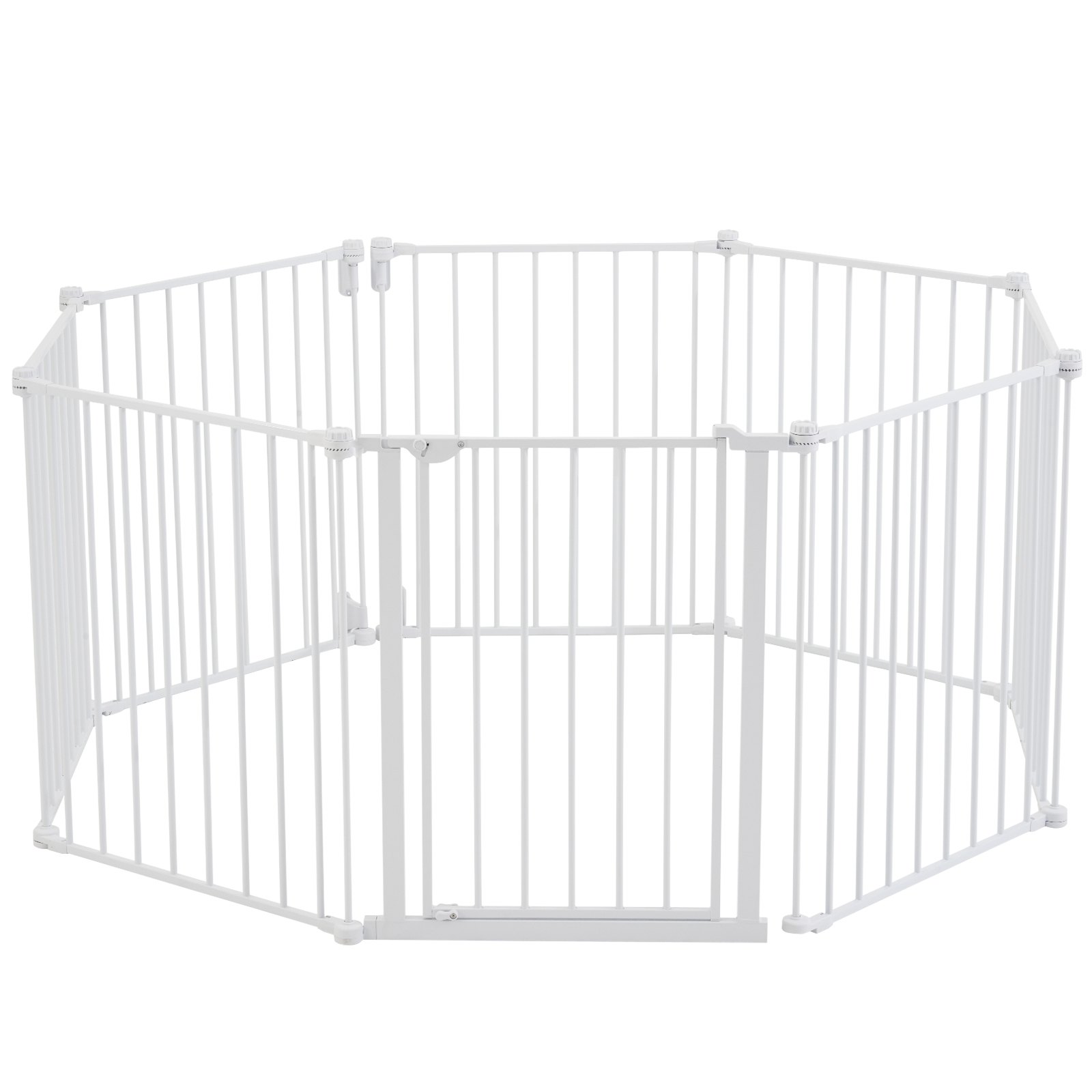 VEVOR Puerta para Bebés, 487,7 cm de Ancho Extra, Puerta para Perros Plegable de 8 Paneles, Apertura con Una Mano, Instalación entre Dos Paredes o Como Cerca, para Escaleras y Puertas, Blanco