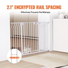 VEVOR Barrera de Seguridad Extensible Ancho de 75-135 cm Altura de 76 cm Cierre Automático Puerta de Escalera sin Taladrar Ancho de Apertura de 533 mm a 180° Valla para Niños y Perros para Interior