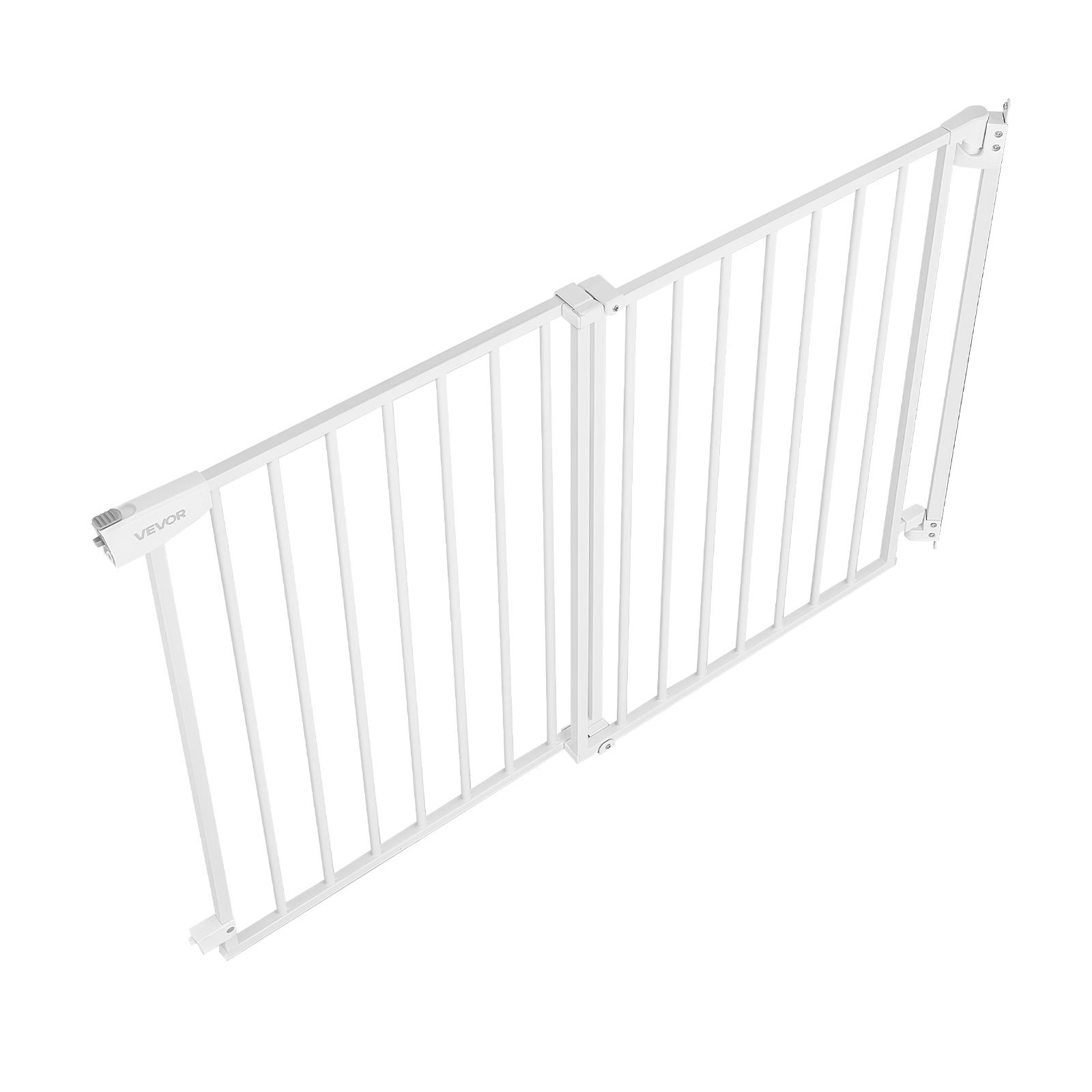 VEVOR Barrera de Seguridad para Niños, Alto de 760 mm, Ajustable de 778 - 1210 mm, Valla de Seguridad para Mascotas, Cierre Automático Apertura 180° Bloqueo Doble, Kit de Instalación, para Escaleras