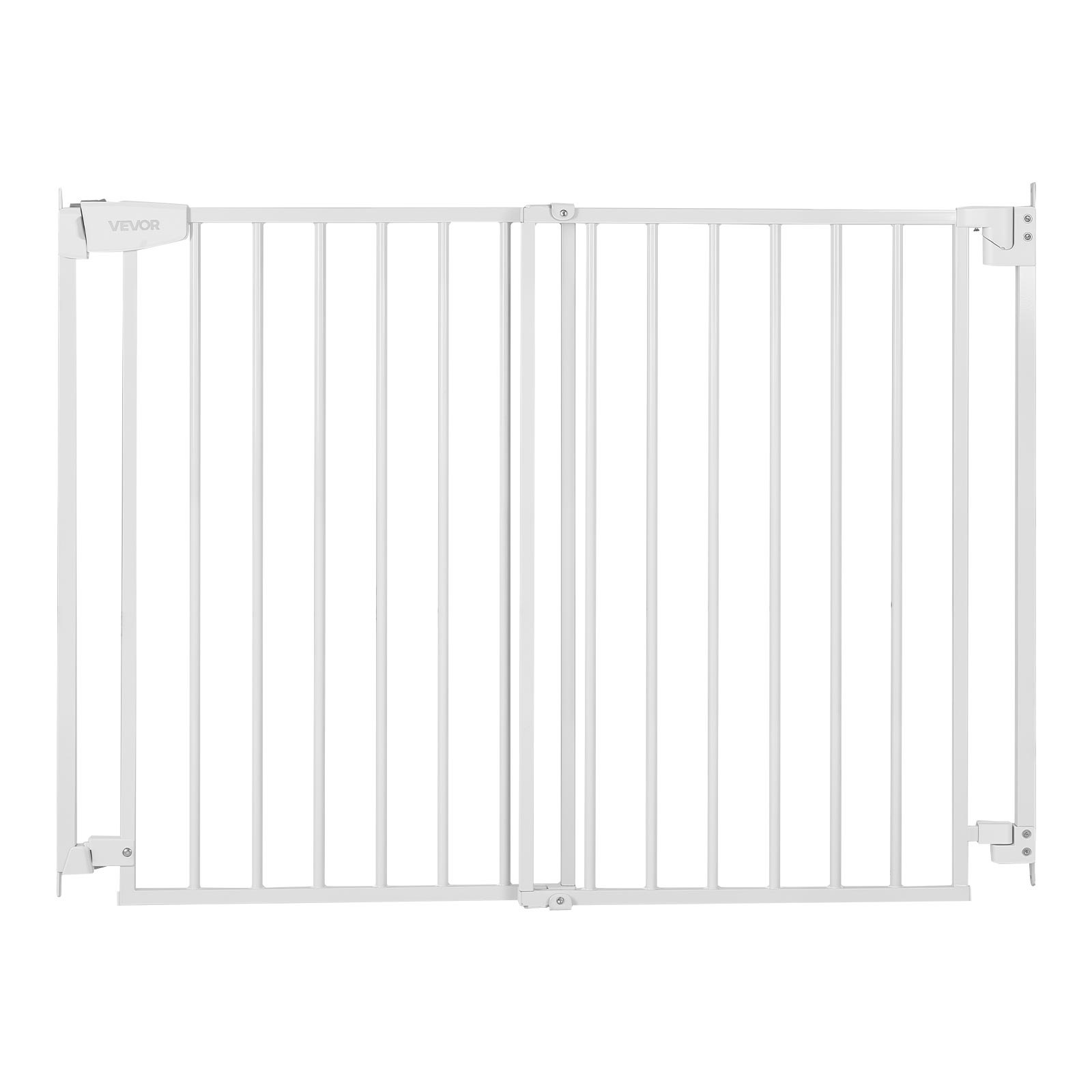 VEVOR Barrera de Seguridad para Niños, 920 mm x 720 - 1085 mm, Valla de Seguridad Infantil para Gatos y Perros, con Doble Bloqueo Cierre Automático, Apertura de Una Mano, para Escaleras Hogar, Blanco