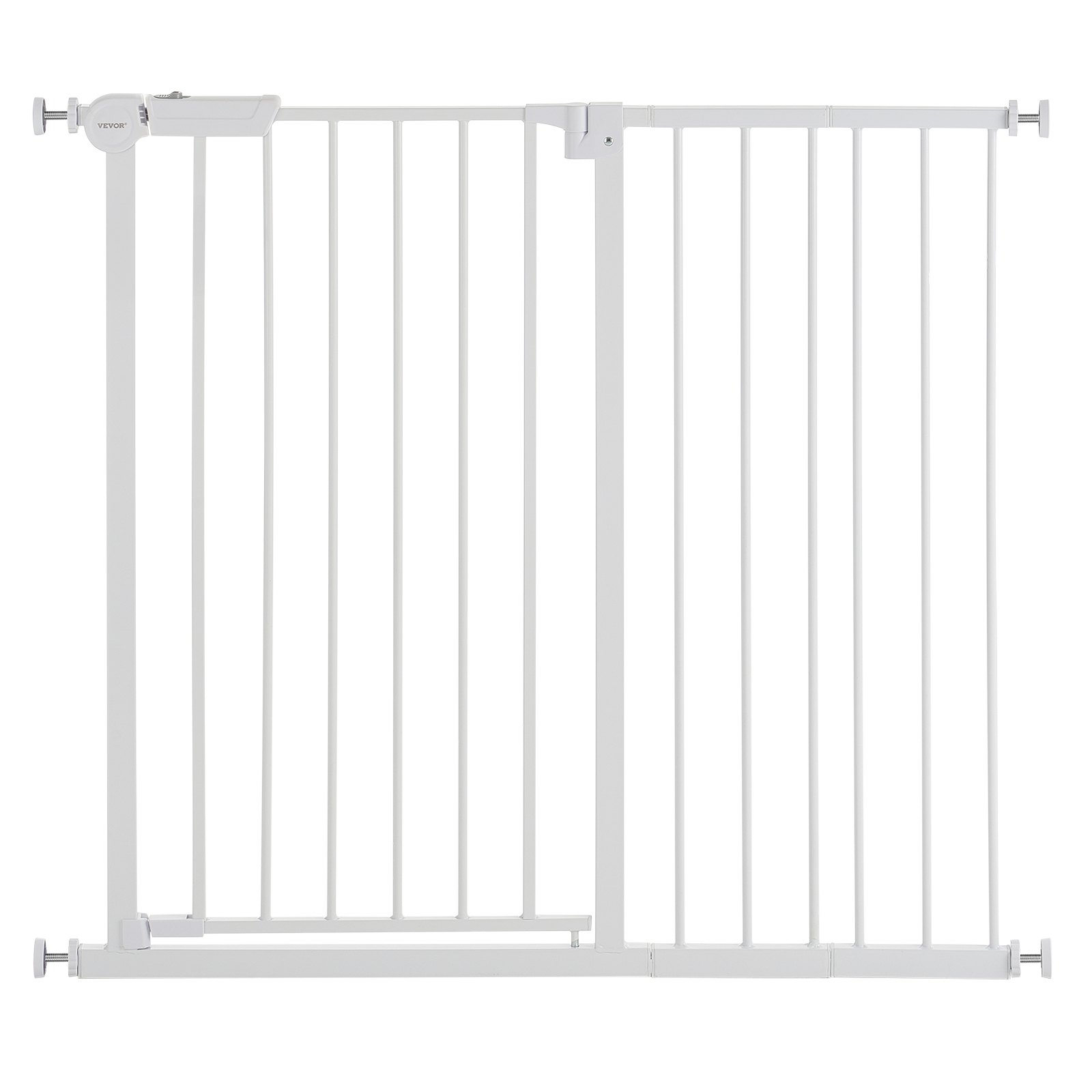 VEVOR Puerta para Bebés, Puerta para Perros de Ancho Ajustable de 65 a 101,6 cm, Kit de Montaje a Presión, Soportes de Pared, Apertura con Una Mano, para Seguridad de Niños y Mascotas, Blanco