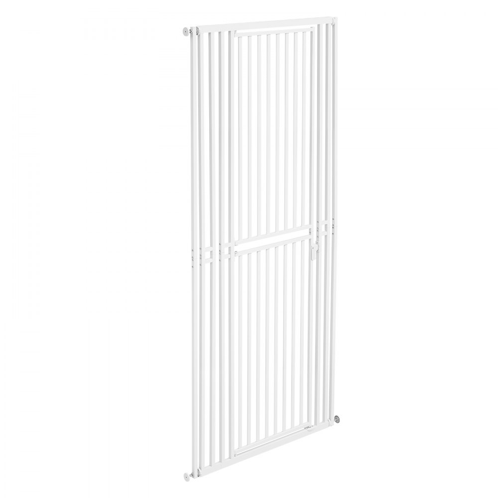 VEVOR Barrera de Seguridad para Gatos y Perros, Ancho Ajustable de 700 - 860 mm, Alto Extra de 200 cm, Valla de Seguridad para Mascotas, Cierre Automático, con Kit de Instalación, para Hogar, Blanco