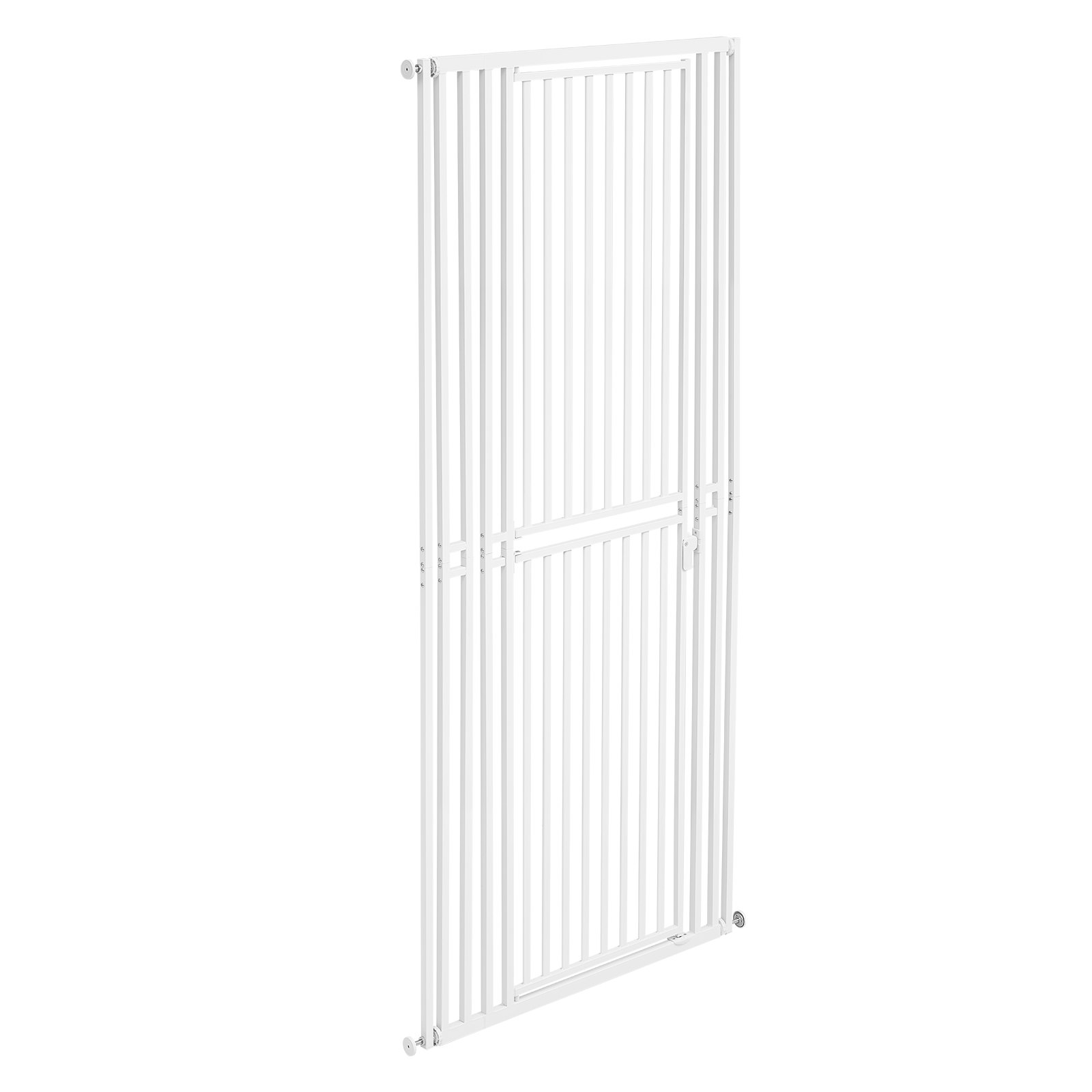 VEVOR Barrera de Seguridad para Gatos y Perros, Ancho Ajustable de 700 - 860 mm, Alto Extra de 200 cm, Valla de Seguridad para Mascotas, Cierre Automático, con Kit de Instalación, para Hogar, Blanco