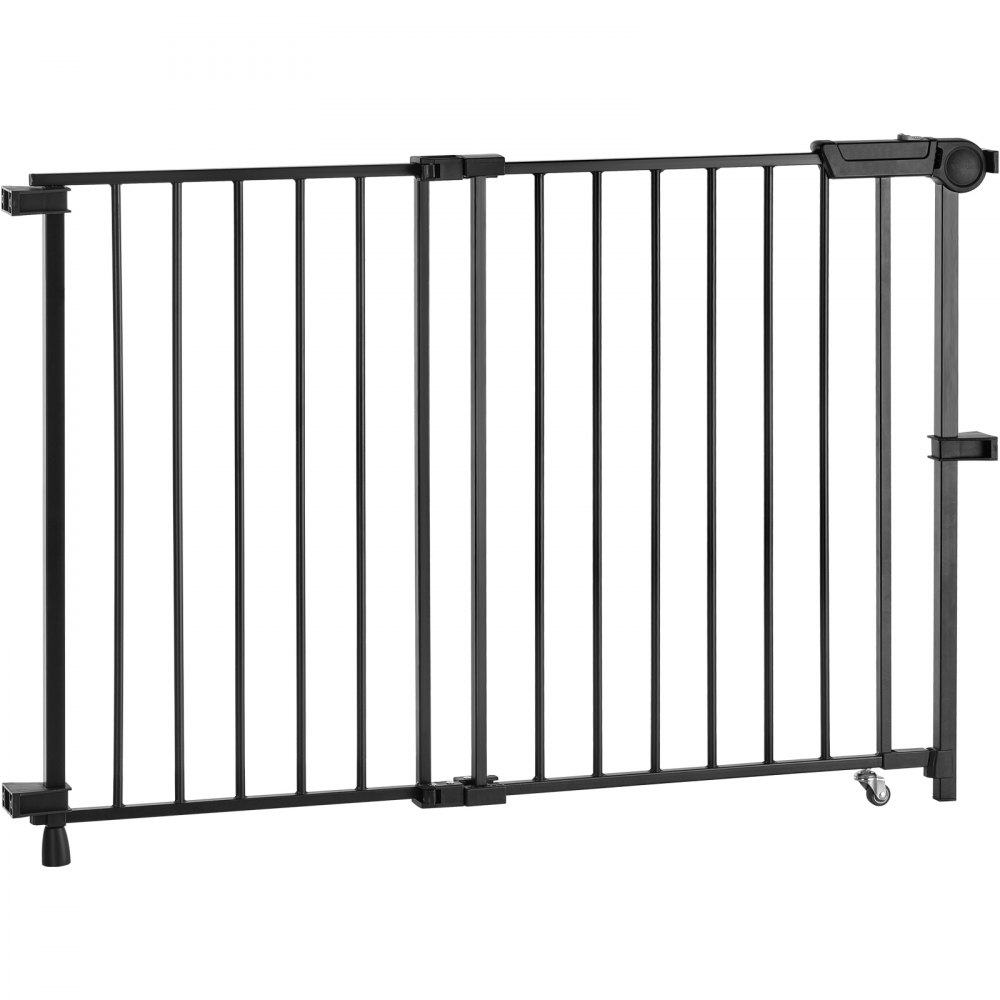 VEVOR Puerta para Bebés, Ancho Ajustable de 75-109,2 cm, Puerta para Perros con Tornillos de 71,1 cm de Alto, sin Barra de Umbral, Apertura con Una Mano, para Seguridad de Niños y Mascotas, Negro