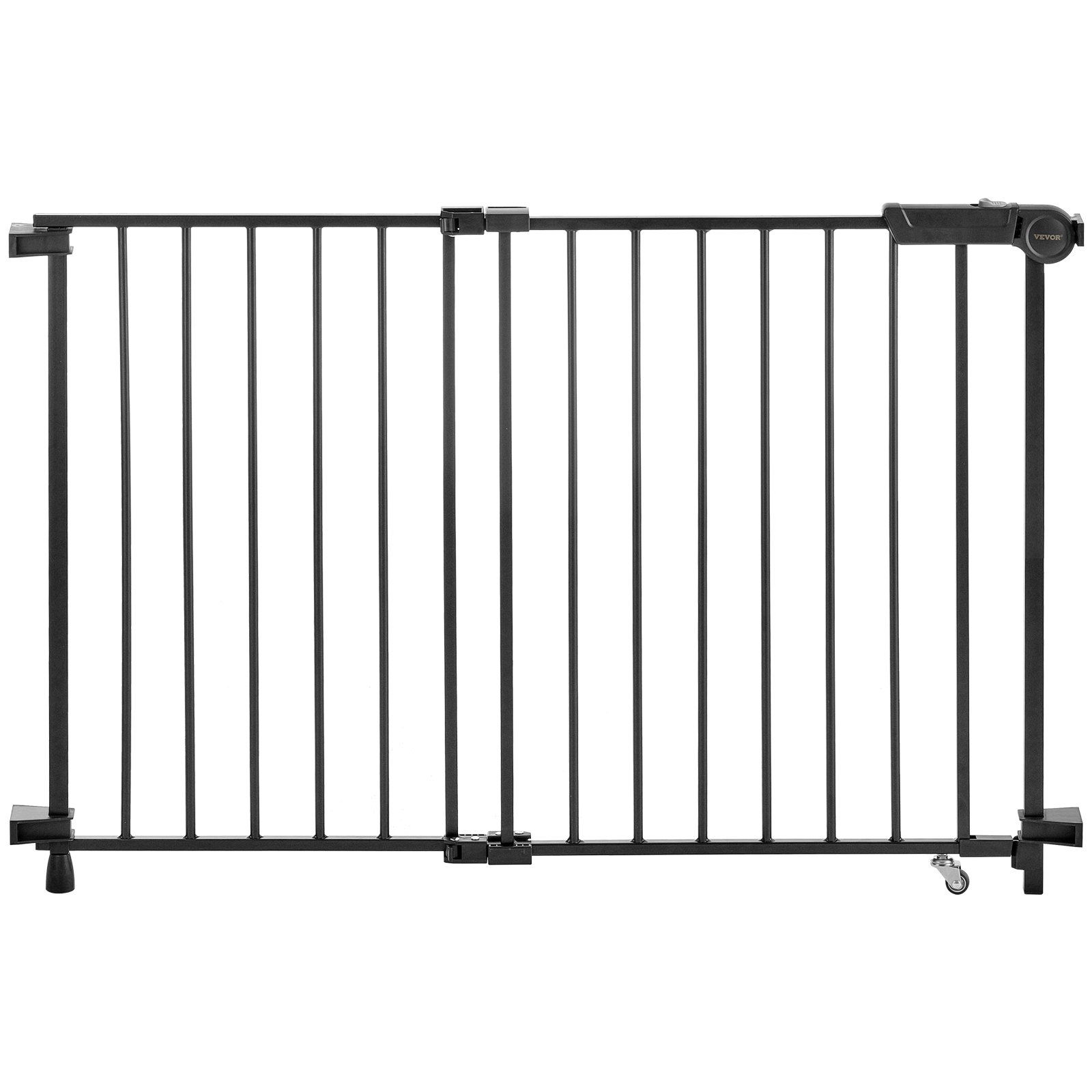 VEVOR Puerta para Bebés, Ancho Ajustable de 75-109,2 cm, Puerta para Perros con Tornillos de 71,1 cm de Alto, sin Barra de Umbral, Apertura con Una Mano, para Seguridad de Niños y Mascotas, Negro