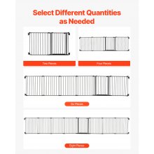 VEVOR Puerta para Bebés Plegable de 8 Paneles, 487,7 cm de Ancho Extra, Negro