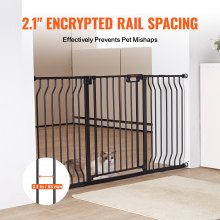 VEVOR Barrera de Seguridad Extensible Ancho de 75-147cm Altura de 76cm Cierre Automático Puerta de Escalera sin Taladrar Ancho de Apertura de 533mm 180° Valla para Niños y Perros para Interior, Negro