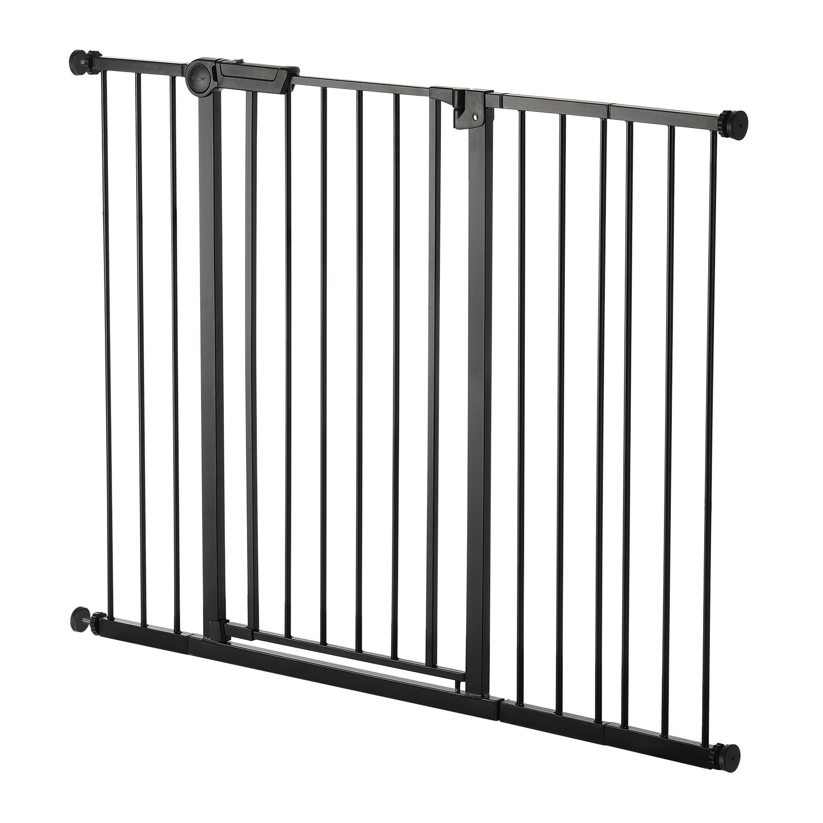 VEVOR Puerta para Bebés, Puerta para Perros de Ancho Ajustable de 65 a 121,9 cm, Kit de Montaje a Presión, Soportes de Pared, Apertura con Una Mano, para Seguridad de Niños y Mascotas, Negro