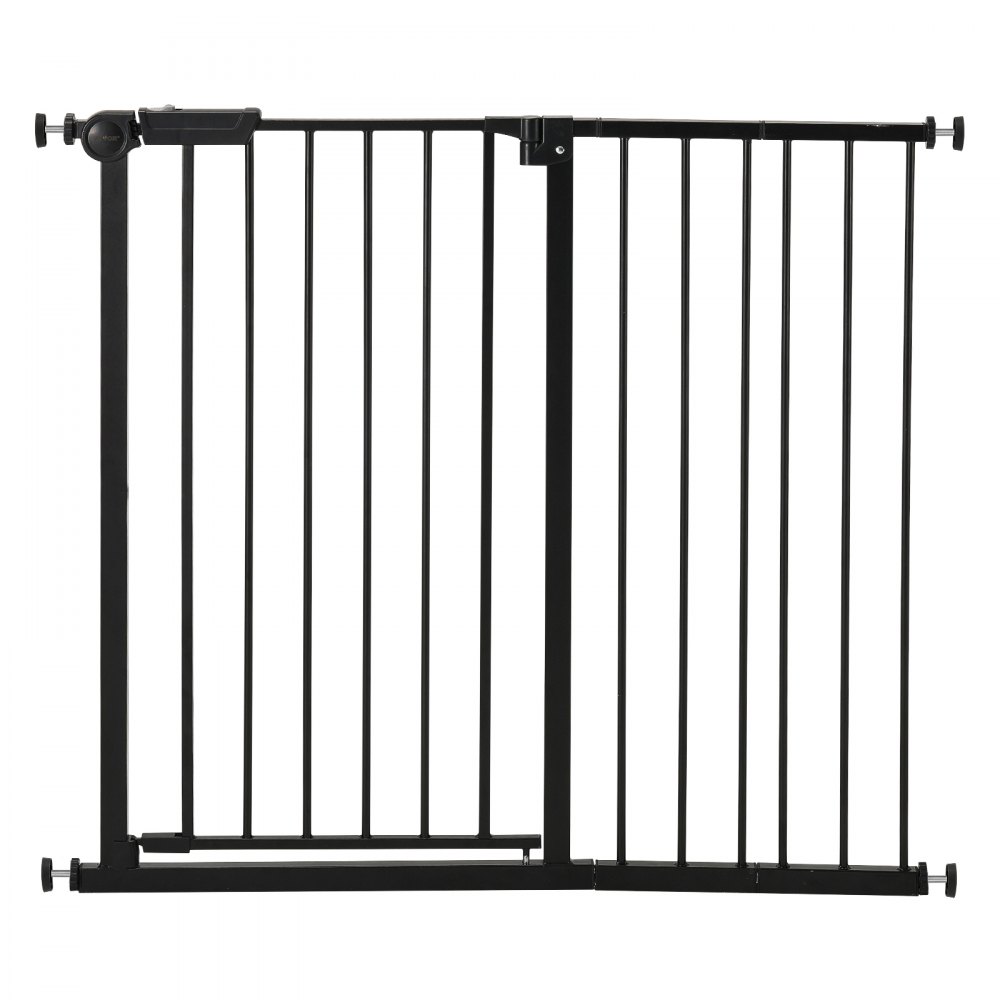 VEVOR Puerta para Bebés, Puerta para Perros de Ancho Ajustable de 65 a 101,6 cm, Kit de Montaje a Presión, Soportes de Pared, Apertura con Una Mano, para Seguridad de Niños y Mascotas, Negro