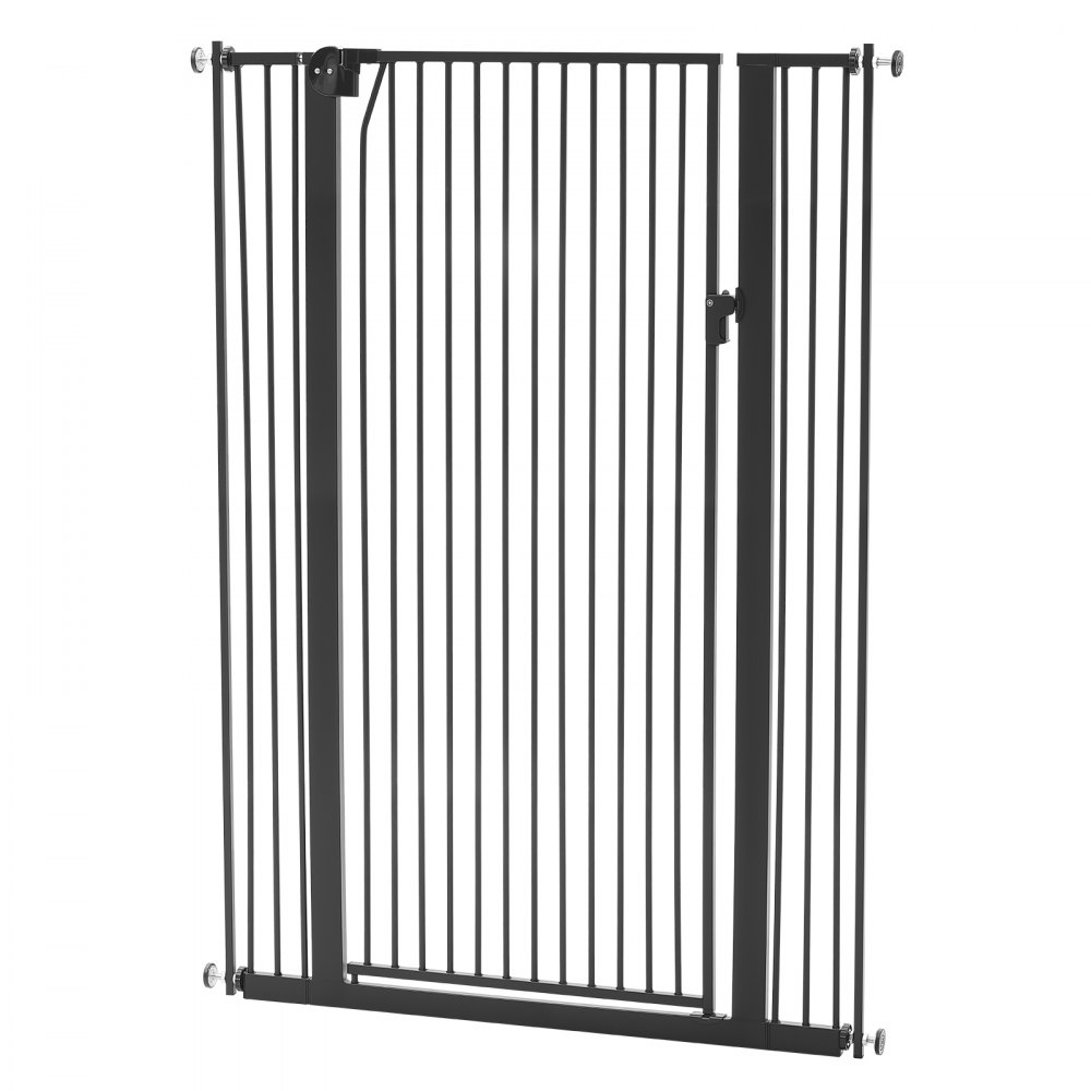 VEVOR Barrera de Seguridad para Niños, Ajustable de 740 - 1050 mm, Alto Extra de 1420 mm, Puerta de Seguridad para Perros y Gatos, con Kit de Montaje a Presión, para Dormitorio Hogar Salón, Negro