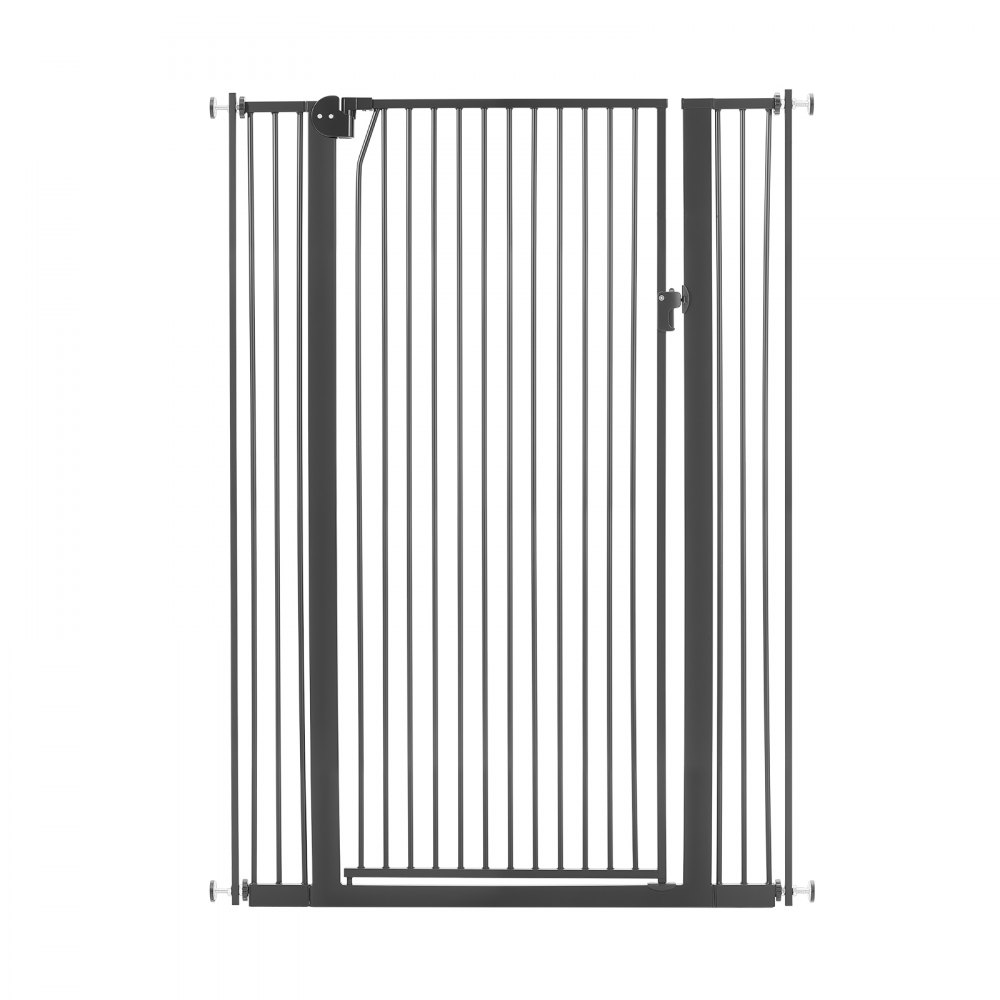 VEVOR Barrera de Seguridad para Niños, Ajustable de 740 - 1050 mm, Alto Extra de 1420 mm, Puerta de Seguridad para Perros y Gatos, con Kit de Montaje a Presión, para Dormitorio Hogar Salón, Negro