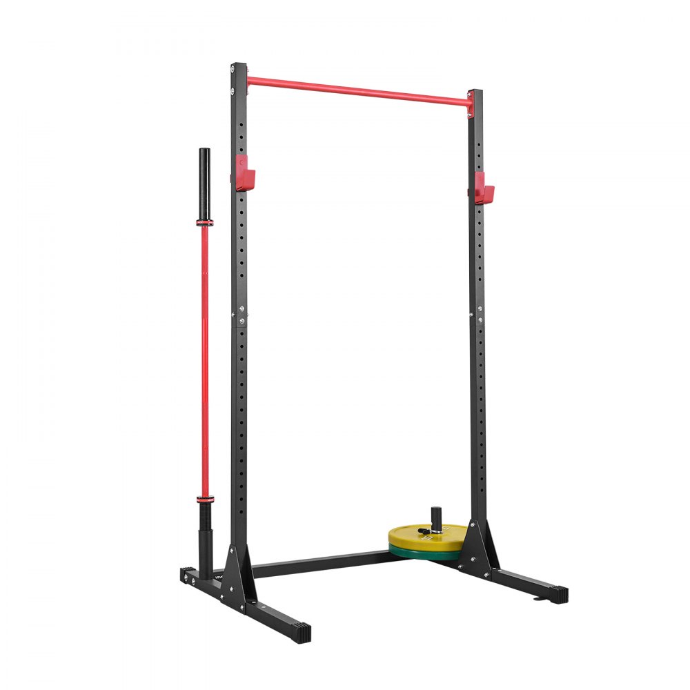 VEVOR Jaula para Sentadillas con Barra, Equipo Multifuncional de Press de Banca con Ganchos en J Ajustables de 28 Niveles, Robusto y Estable, Entrenamiento de Fuerza 360 kg, 1160 x 1280 x 2170 mm