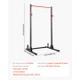 VEVOR Jaula para Sentadillas con Barra, Equipo Multifuncional de Press de Banca con Ganchos en J Ajustables de 28 Niveles, Robusto y Estable, Entrenamiento de Fuerza 360 kg, 1160 x 1280 x 2170 mm