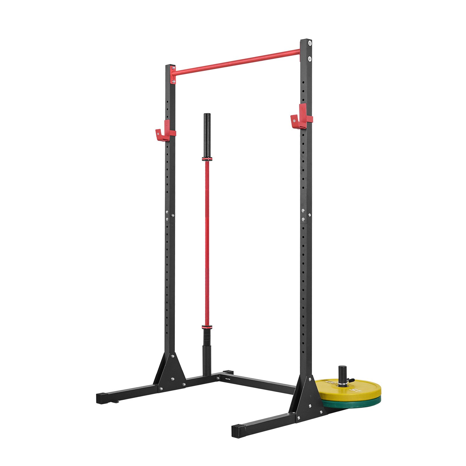 VEVOR Jaula para Sentadillas con Barra, Equipo Multifuncional de Press de Banca con Ganchos en J Ajustables de 28 Niveles, Robusto y Estable, Entrenamiento de Fuerza 360 kg, 1160 x 1280 x 2170 mm