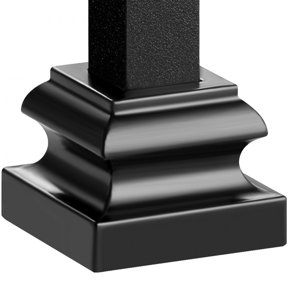 VEVOR Zapata de Barandilla Cuadrada 50 Piezas Base Plana de Soporte de Balaustre de Aleación de Aluminio con Orificios para Tornillos para Barandillas de Escaleras Juntas Torcidas de Metal de 12,7 mm