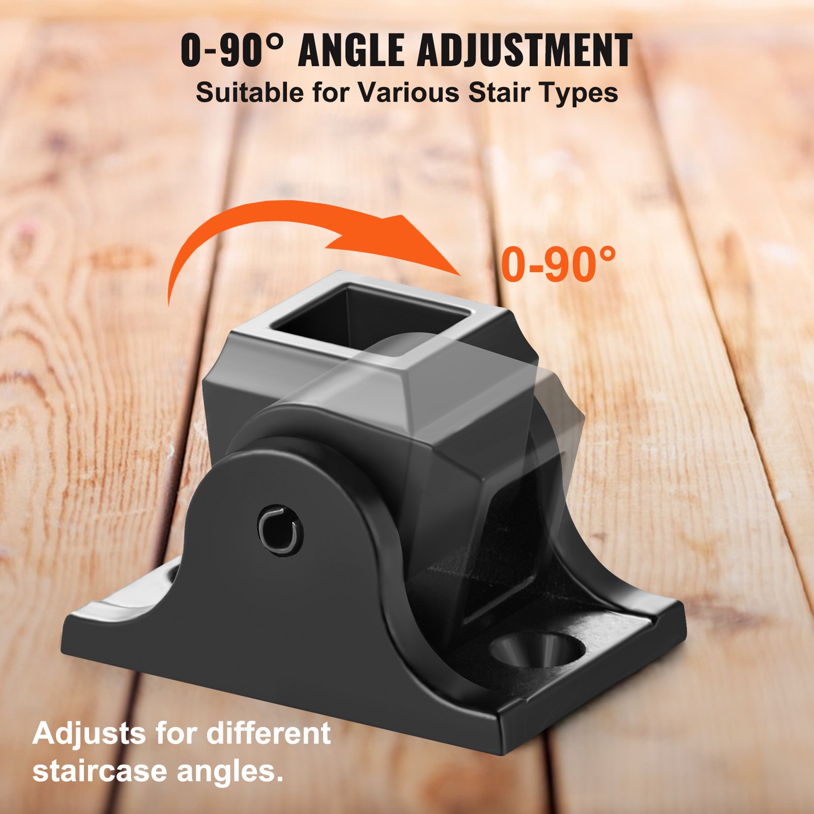 VEVOR 50 pcs. Post Support Aluminum Post Shoe Post Screw-on Sleeve Screw-on Sleeve Support Base Suitable for various stair railings Single turns (screws sold separately)