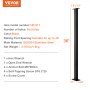 Poste de riel de cable VEVOR hr-017, 36", acero inoxidable sus304 negro, 1,5" x 1,5".