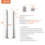 VEVOR Poste de Barandilla de Cable con Orificio Horizontal de Acero de 91,4 x 2,5 x 5 cm Acero Inoxidable SUS304 con Soporte Horizontal y Curvado, 1 Paquete, Plateado, LGZYY91.42.551C3JV0