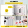 Mueble para móvil VEVOR con cerradura con llave, protección epe y etiquetas escritas a mano.