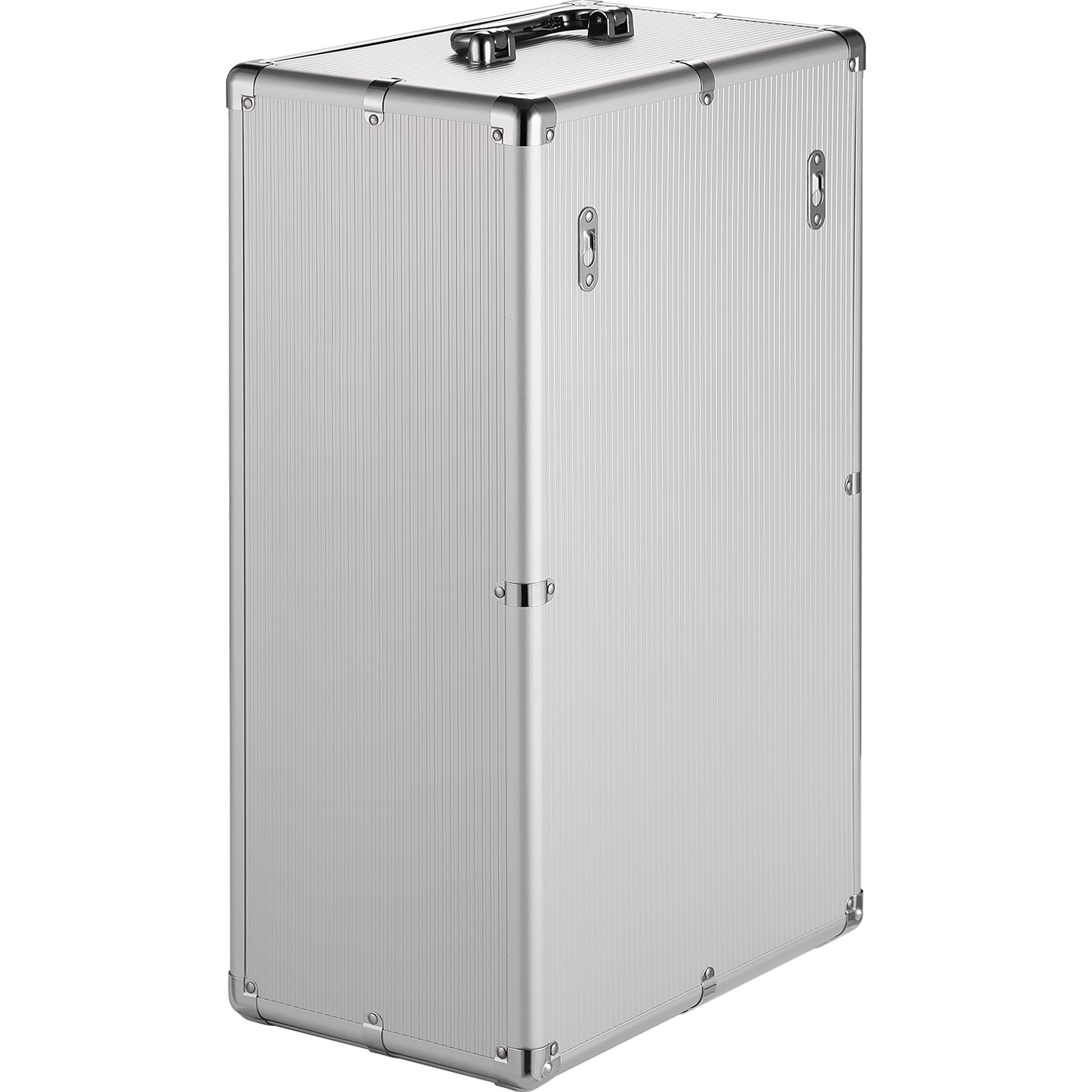 Mueble para teléfono móvil VEVOR plateado con diseño con cerradura y asa resistente.