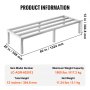 VEVOR Estante de Estiba de Aluminio 152,4x50,8x30,5 cm Estante de Almacenamiento Comercial Carga de 817,2 kg Totalmente Soldada para Almacenamiento de Alimentos en Suelo, en Restaurantes, Garajes