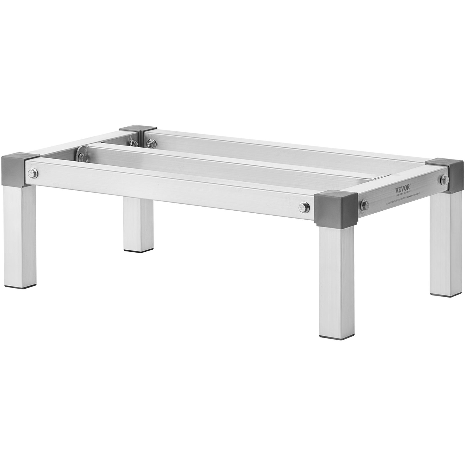 VEVOR Estante de Estiba de Aluminio 61x35,6x20,3 cm Estante de Almacenamiento Comercial Carga de 454 kg Fácil Montaje para Almacenamiento de Alimentos en Suelo, en Restaurantes, Cocinas, Garajes