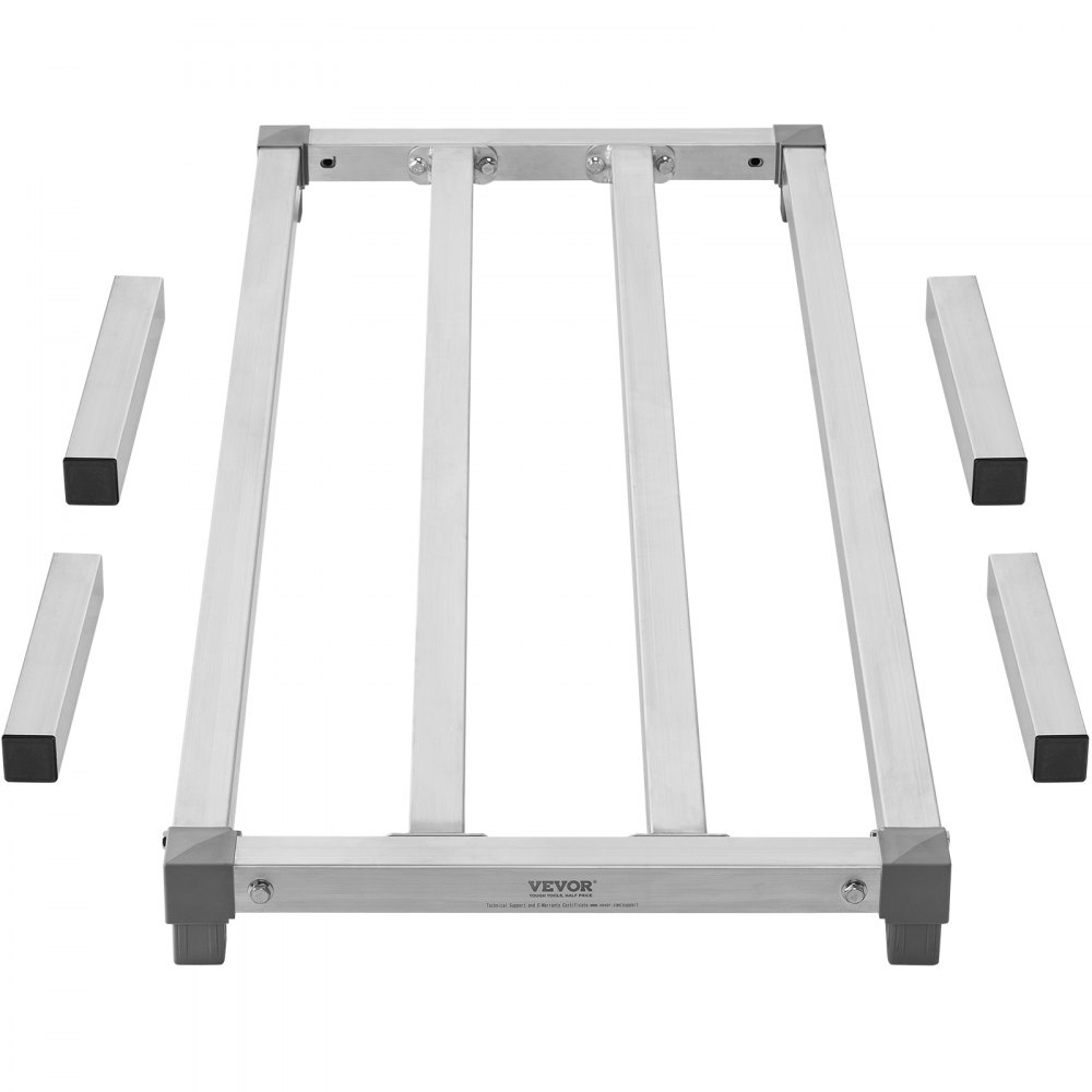 VEVOR Estante de Estiba de Aluminio 121,9x50,8x30,5 mm Estante de Almacenamiento Comercial Carga de 454 kg Fácil Montaje para Almacenamiento de Alimentos en Suelo, en Restaurantes, Cocinas, Garajes