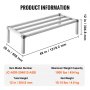VEVOR Estante de Estiba de Aluminio 121,9x50,8x30,5 mm Estante de Almacenamiento Comercial Carga de 454 kg Fácil Montaje para Almacenamiento de Alimentos en Suelo, en Restaurantes, Cocinas, Garajes
